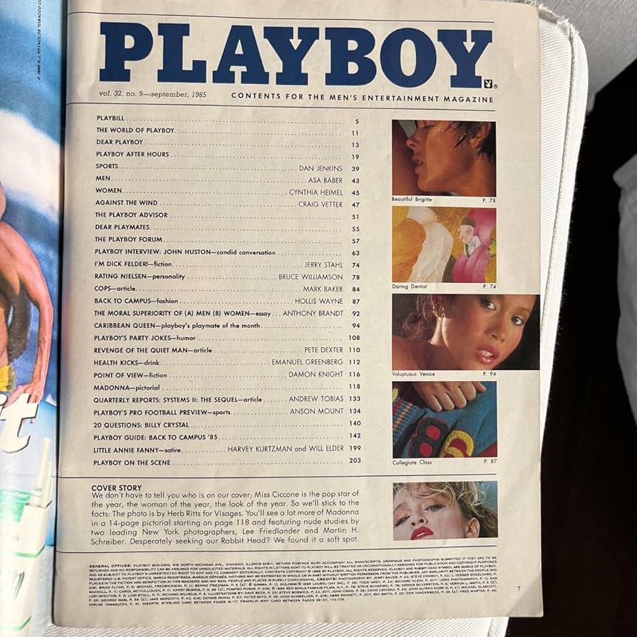 マドンナ　表紙 UK雑誌 　No1 Number One (1985) Playboy Magazine September 1985 CGC 7.5 - Madonna cover